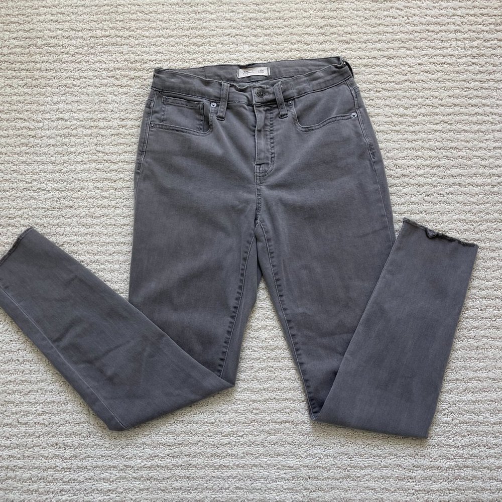 Madewell Womens Jeans Sz 26 Black Gray 9" High Rise Skinny Comfort Casual Denim